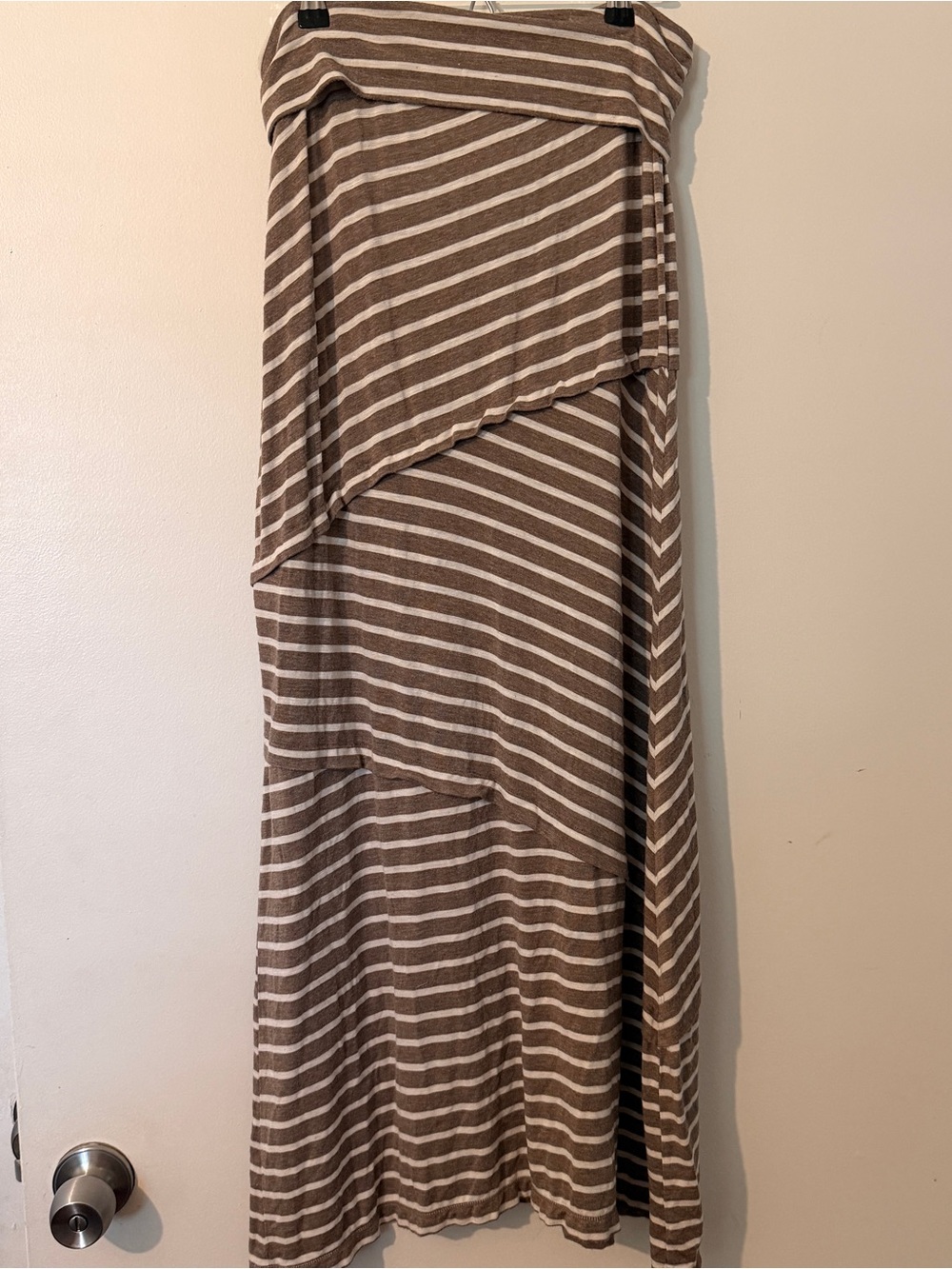 Max Studio Striped Fold Over Layered Maxi Skirt M Y2K Boho